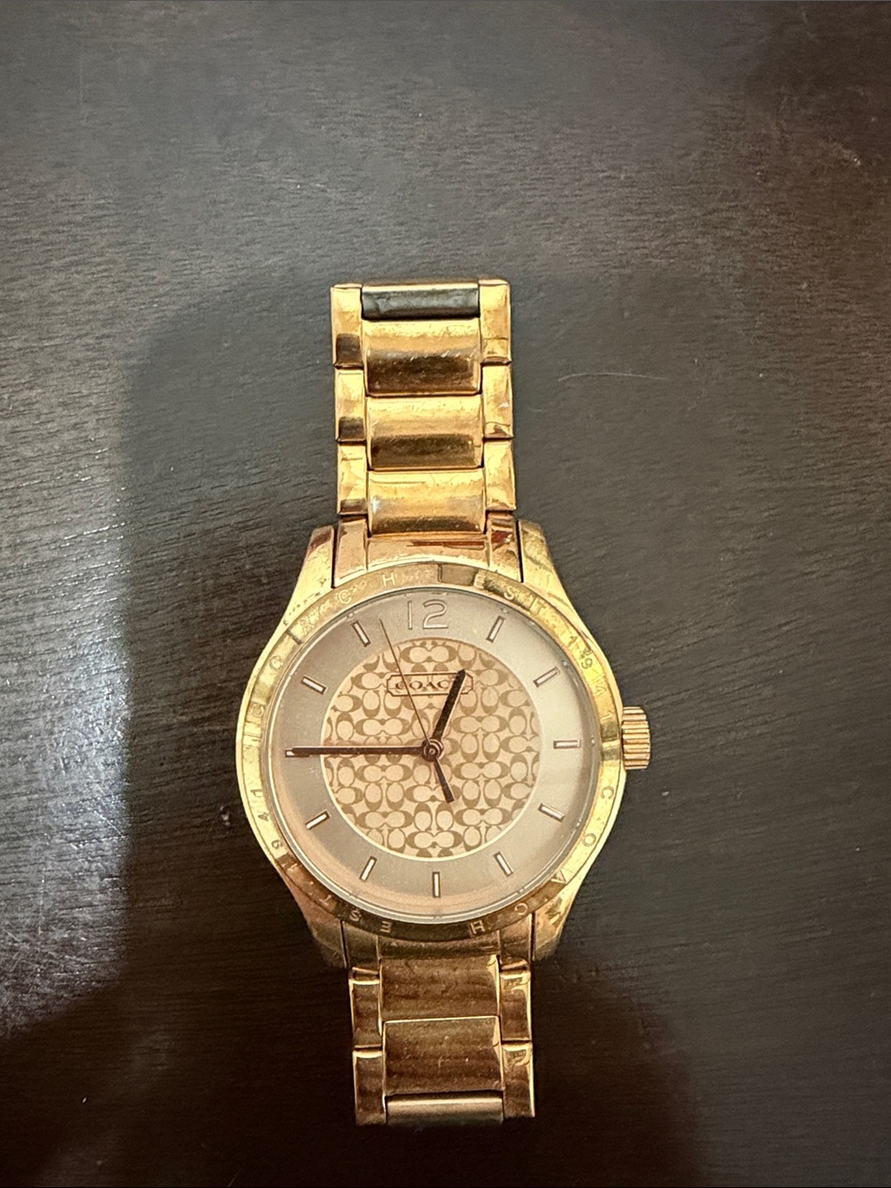 Coach Gold-Tone Signature Pattern Women's Watch